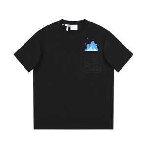 Loewe classic pocket flame pattern round neck short-sleeved T-shirt